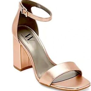 Worthington Womens Becklyn Heeled Rose Gold Sandals  Size Block Heel 11 M